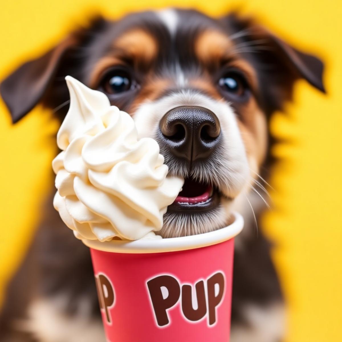 Dog enjoying a pup cup